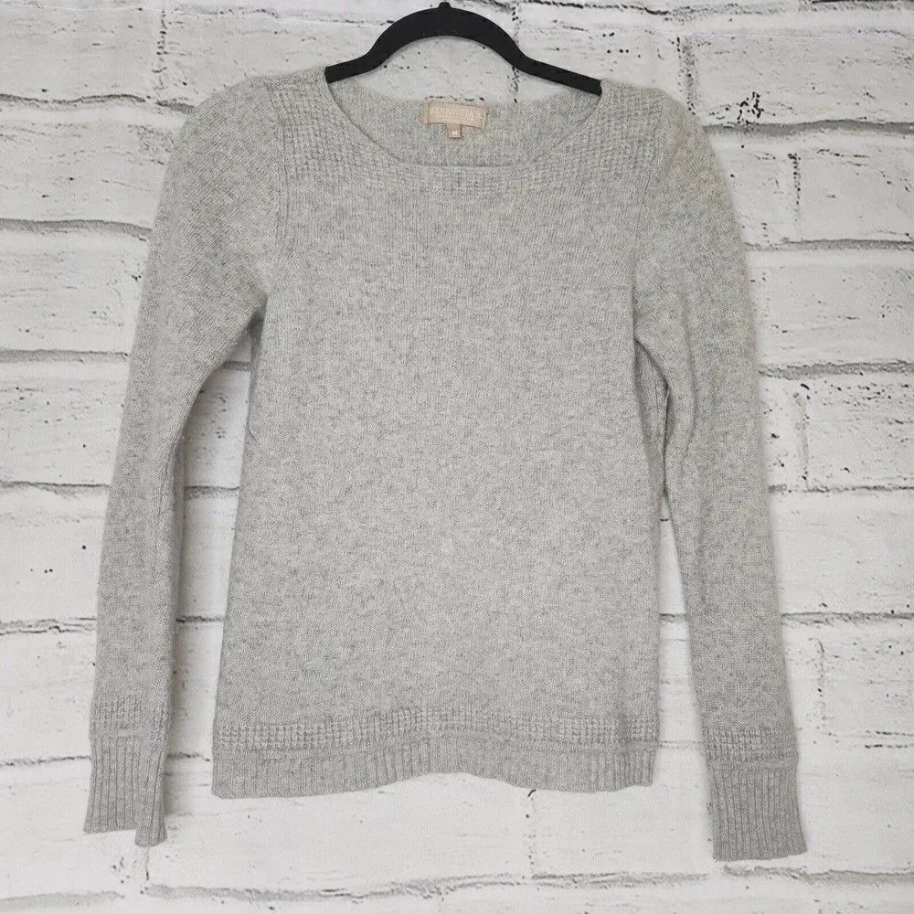 Benedetta B Pullover Sweater S Gray Wool Viscose Nylon Cashmere Italy Womens M